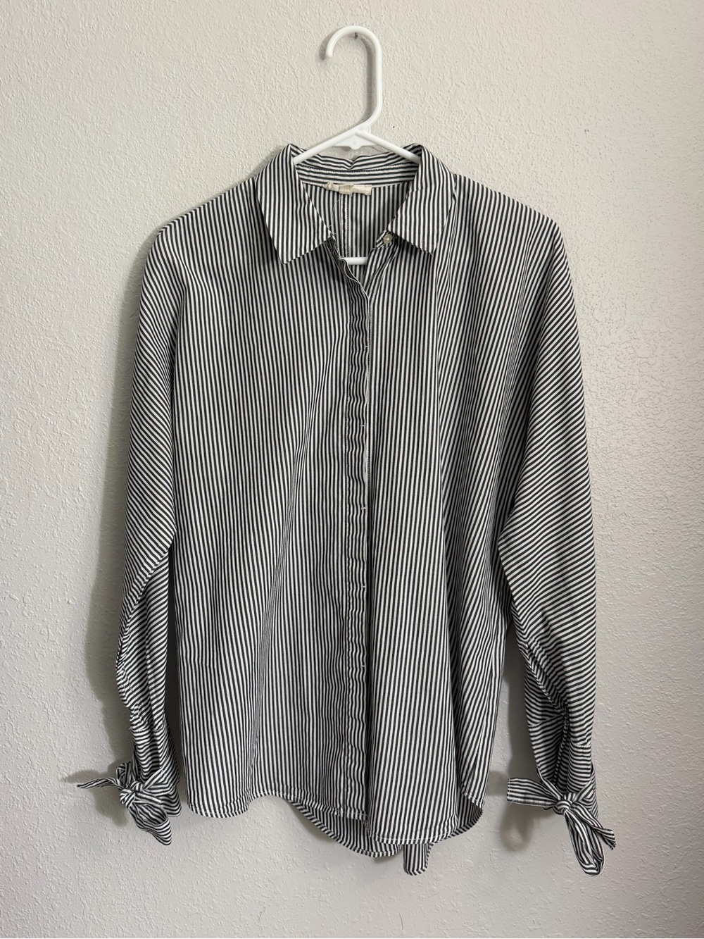 Jane and Delancey Black and White Striped Button-Down Shirt